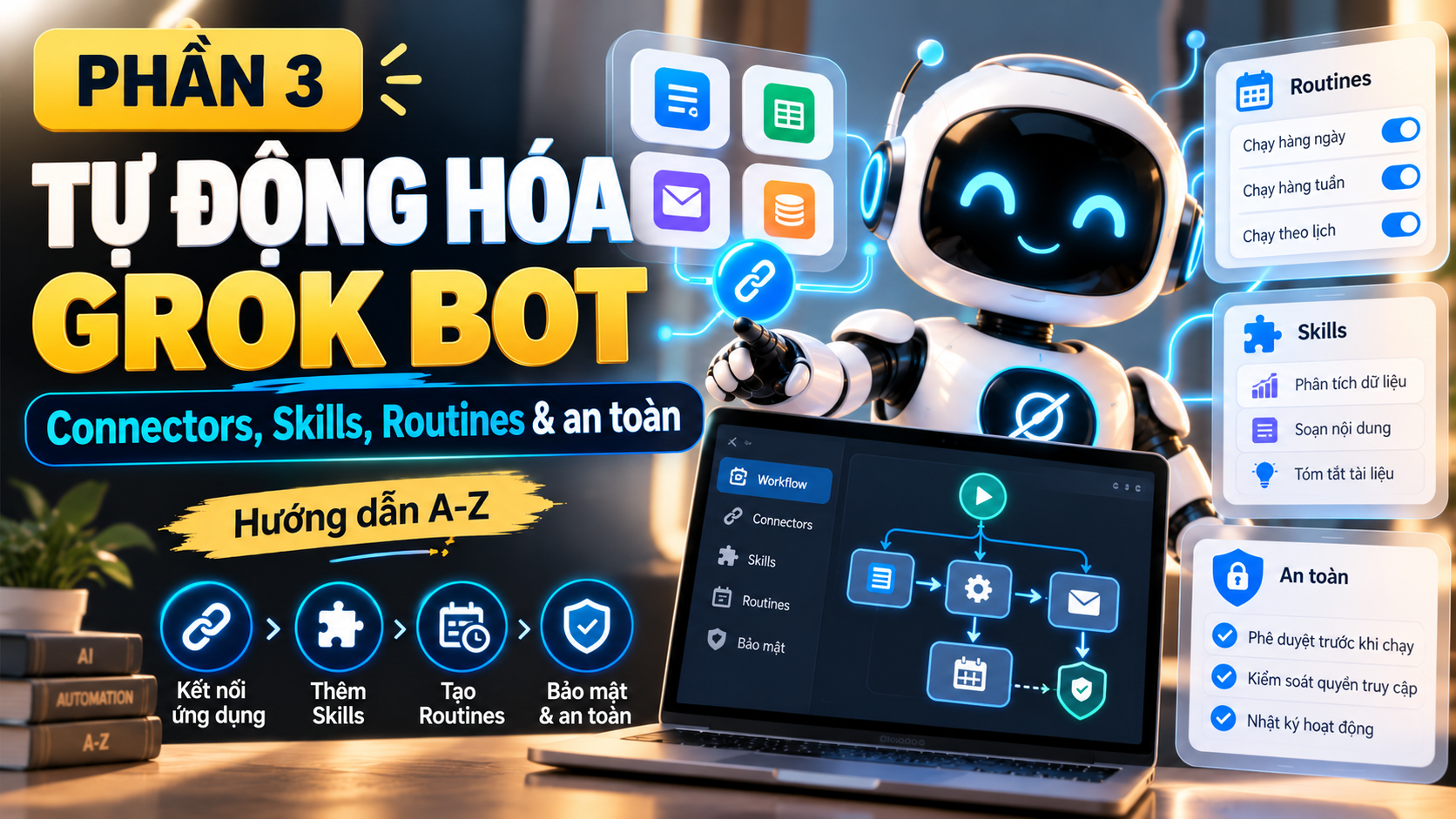 Tự động hóa Grok Bot: Connectors, Skills, Routines và an toàn
